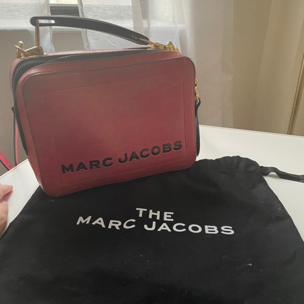 Marc Jacobs the Box Bag  Distress in Fuschia Pink Leather Cross Body Bag